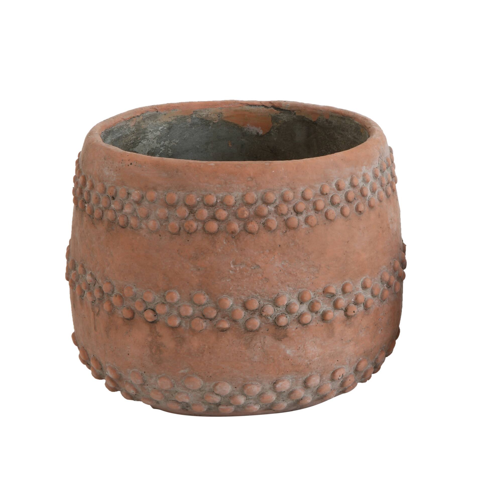 Hello Honey® 6.25" Brown & Orange Cement Planter